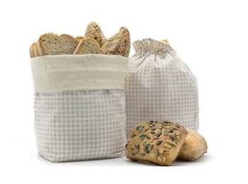 Cestino Per Il Pane GEFU Brunch, Ovale Bianco Con Sacchetto In Cotone Removibile E Struttura In Acciaio