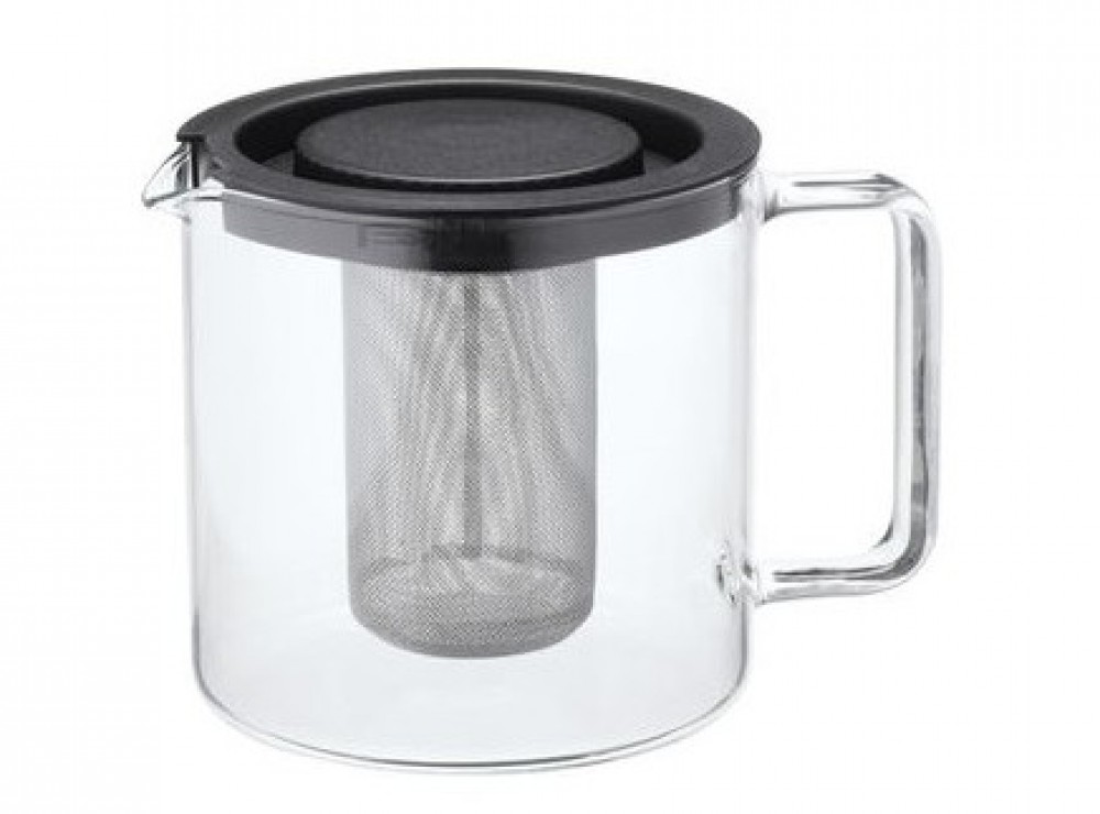 Teiera Multiuso in Vetro Trasparente e Acciaio Inox per tè furein infusi o caffè con Filtro 500ML 