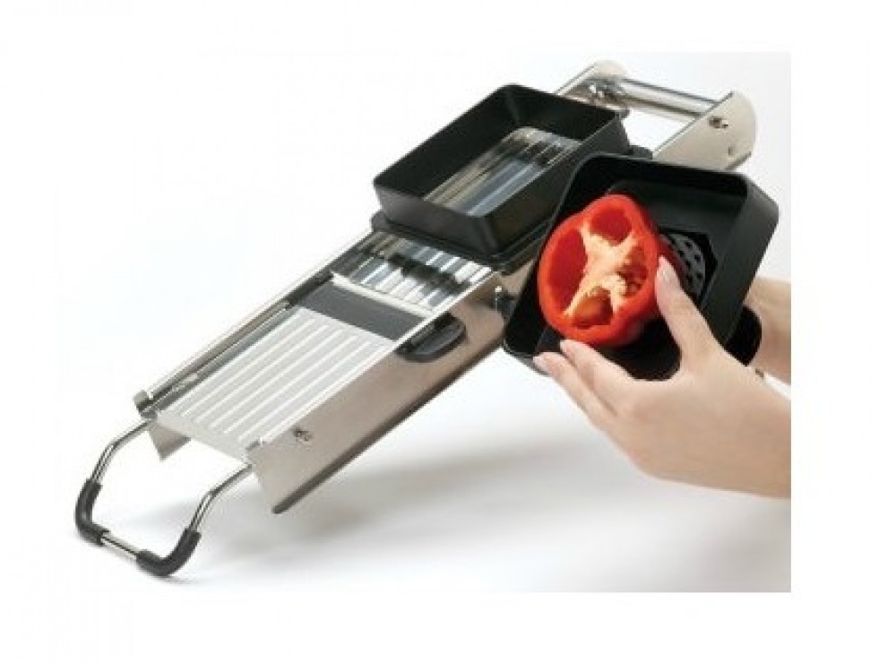 Mandolino Benriner In Acciaio Inox - Affettaverdure Con 4 Lame Intercambiabili, Regolazione 0,5-5 Mm